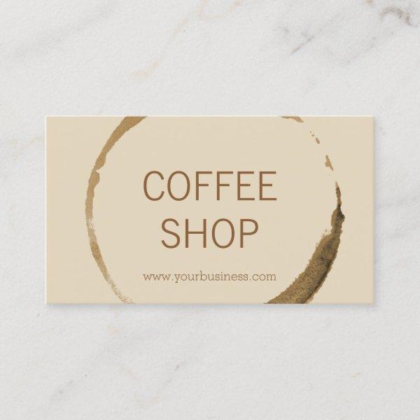 Coffee Shop - coffee stain with Beige Background