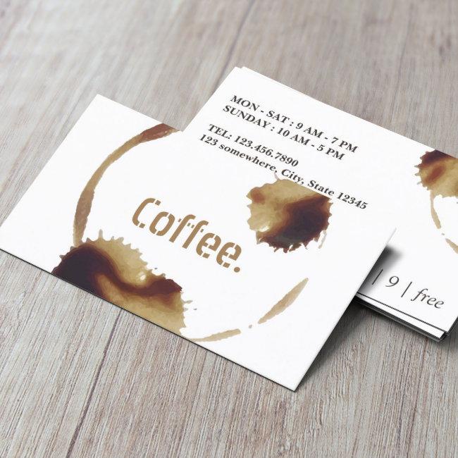 Coffee Shop Coffee Stains Loyalty Punch