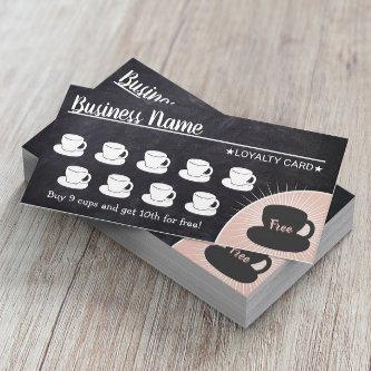 Coffee Shop Rustic Chalkboard Loyalty Punch Card