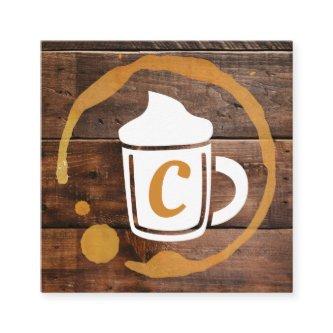 Coffee Stain | Coffee Shop Barista Wood Trim Square