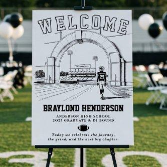 College Bound Football Player Graduation Welcome Foam Board