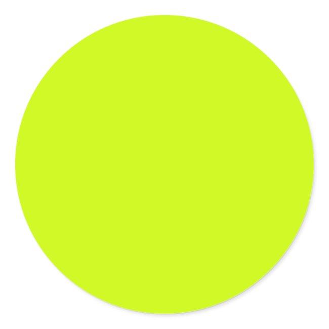 Color 2 Neon Yellow Green Visual Tools Color Only Classic Round Sticker
