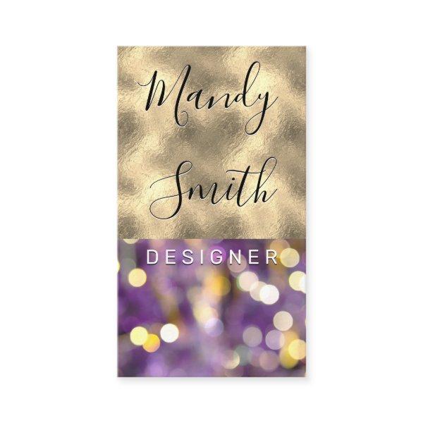 Color Block Gold Foil | Purple Bokeh Lights