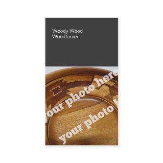 Color Blocks Woodturning Custom Photo BusinessCard