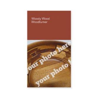 Color Blocks Woodturning Custom Photo BusinessCard