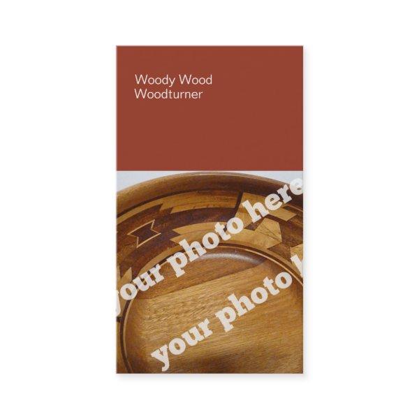 Color Blocks Woodturning Custom Photo BusinessCard