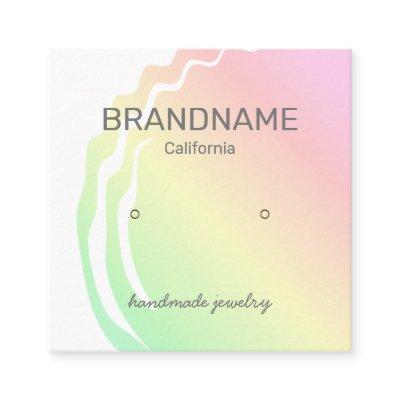 Color Gradient Ombre Rainbow Earrings Studs Logo Square