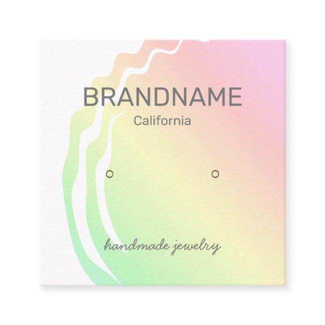 Color Gradient Ombre Rainbow Earrings Studs Logo Square