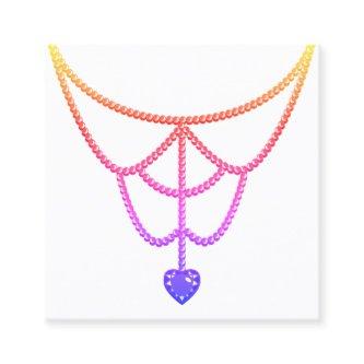 Color Gradient Ombre Rainbow Necklace Display Cute Square