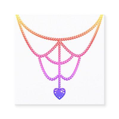 Color Gradient Ombre Rainbow Necklace Display Cute Square