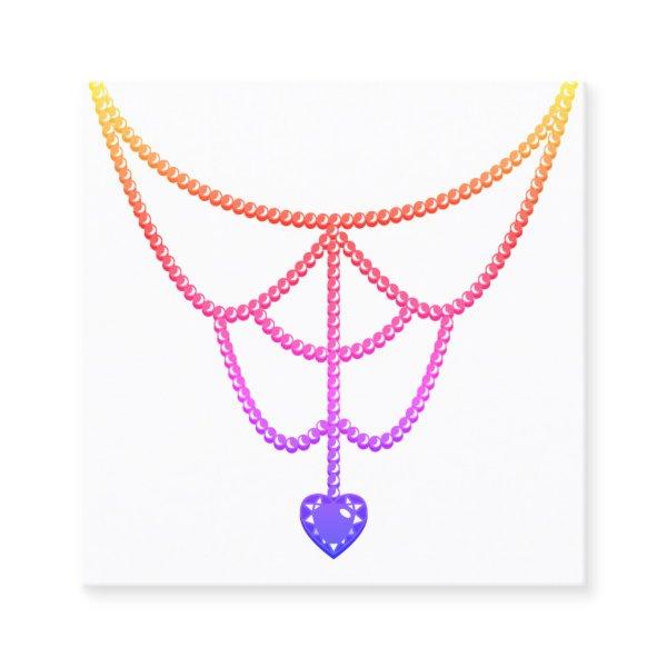Color Gradient Ombre Rainbow Necklace Display Cute Square