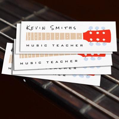 Color Guitar Neck on White Music Teacher Mini