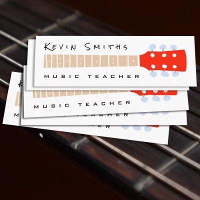 Color Guitar Neck on White Music Teacher Mini