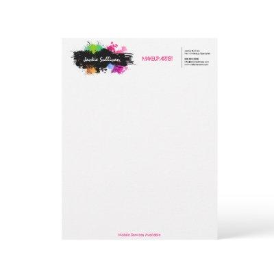 Color Splash Makeup Artist Letterhead