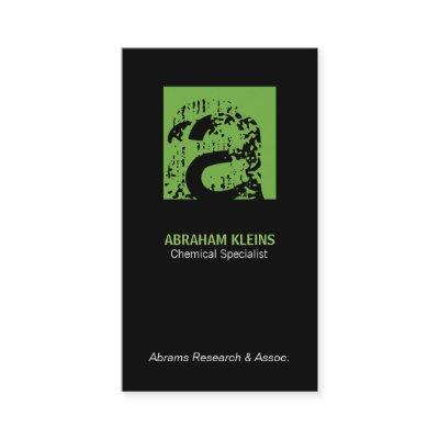 Color Square Monogram (green) black background