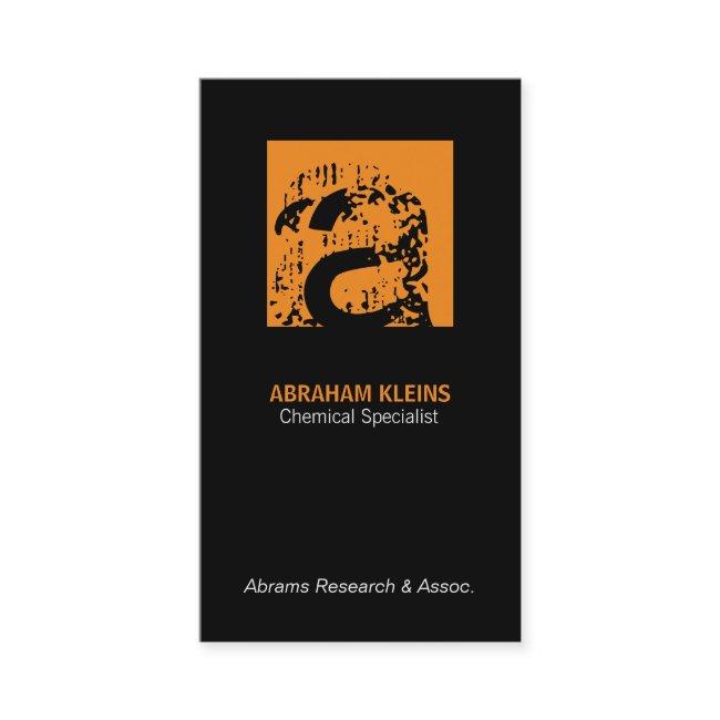 Color Square Monogram (orange) black background