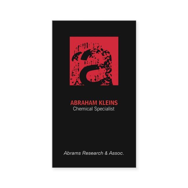 Color Square Monogram (red) black background
