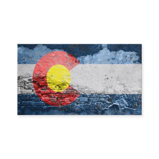 colorado flag brick wall