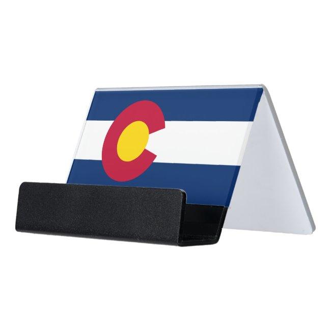 Colorado State & Colorado Flag / USA Desk Holder