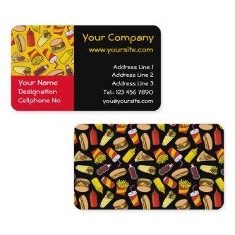 Colored Fast Food Icons Pattern Horizontal