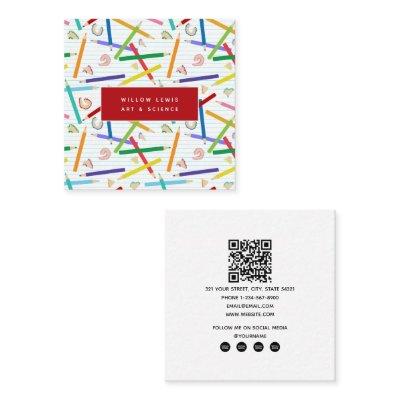 Colored Pencils Art School Teacher Tutoring Square