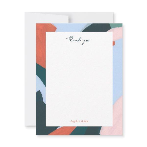 Colorful Abstract Art Personalized Thank you Note  Invitation