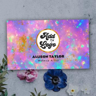 Colorful Abstract Gold Fire Opal Gemstone Add Logo