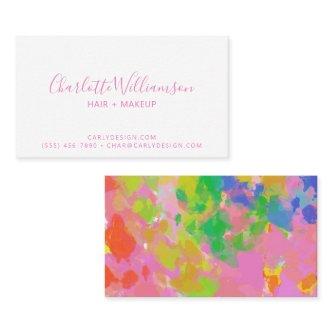 Colorful Abstract Rainbow Painting Pink Script
