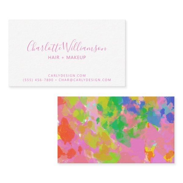 Colorful Abstract Rainbow Painting Pink Script