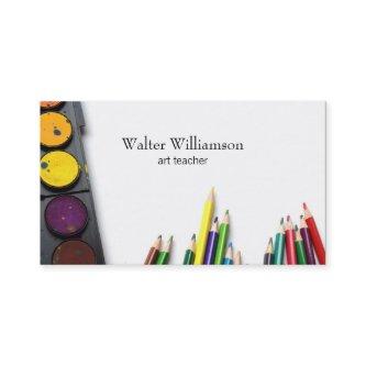 Colorful Art Teacher Paint & Supplies Design