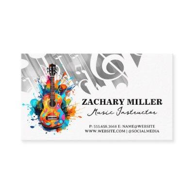 Colorful Artistic Guitar | Musical Notes