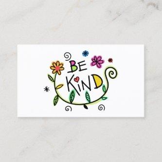 Colorful Be Kind Floral Business Calling Card