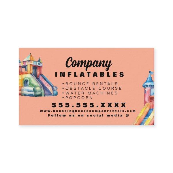 Colorful Bouncy House Party Watercolor Peach