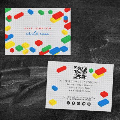 Colorful Building Blocks Child Care QR Code