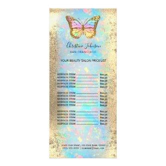 colorful butterfly on faux gold foil rack card
