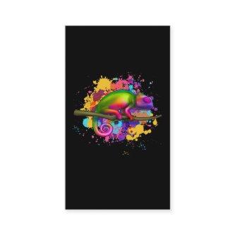 Colorful Chameleon Splash Art Reptile