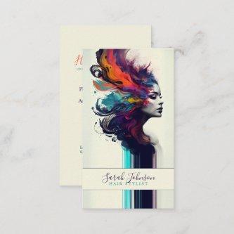 Colorful Chic Digital AI Art Hair Stylist Business