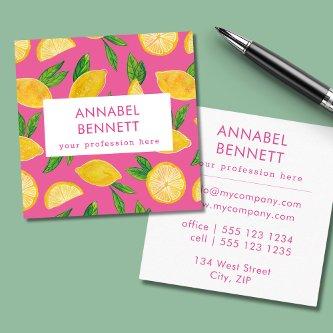 Colorful Citrus Lemon pattern Square