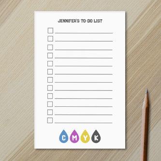 Colorful CMYK Ink Drops To-Do List  Post-it Notes