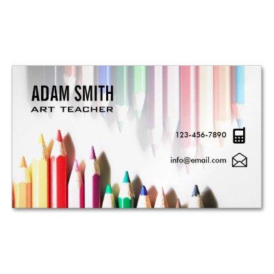 Colorful Color Pencils School Art Teacher  Magnet