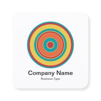 Colorful Concentric Circles 05 Square