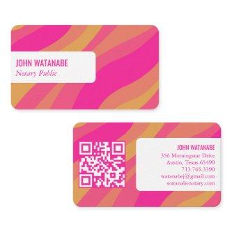 Colorful Curves Retro Minimalist Stripes Custom QR
