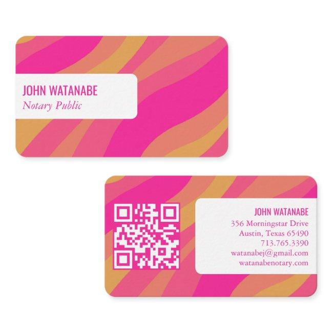 Colorful Curves Retro Minimalist Stripes Custom QR