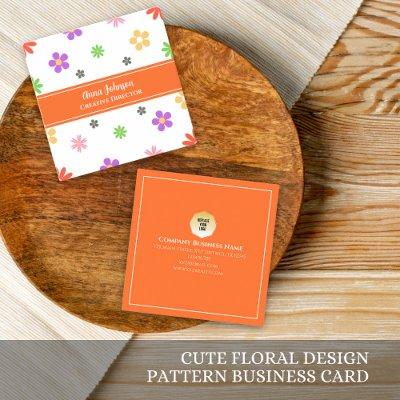 Colorful Cute Floral Design Pattern Square