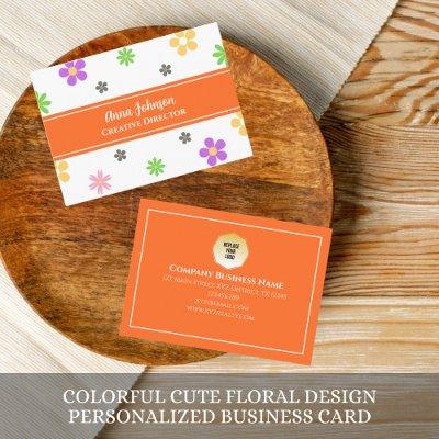 Colorful Cute Floral Design Personalized