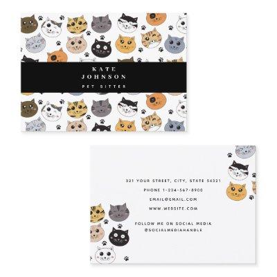 Colorful Cute Funny Cats & Paw Pattern