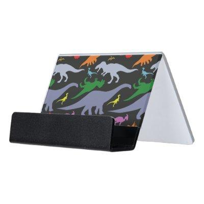 Colorful Dinosaur Pattern (Dark) Desk  Holder