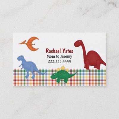 Colorful Dinosaurs Mommy Card