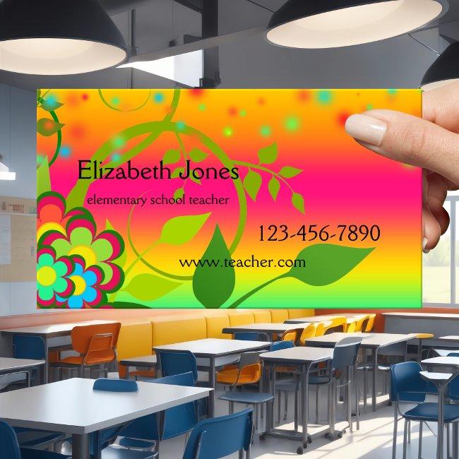 Colorful Elementary School Teacher
