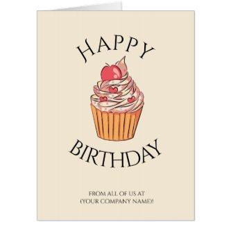 Colorful employee colleague boss birthday card